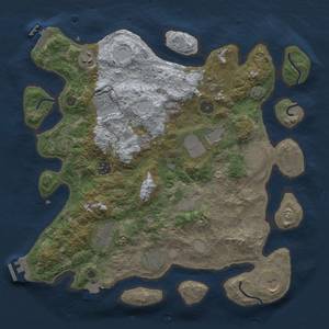 Thumbnail Rust Map: Procedural Map, Size: 3750, Seed: 55318298, 19 Monuments