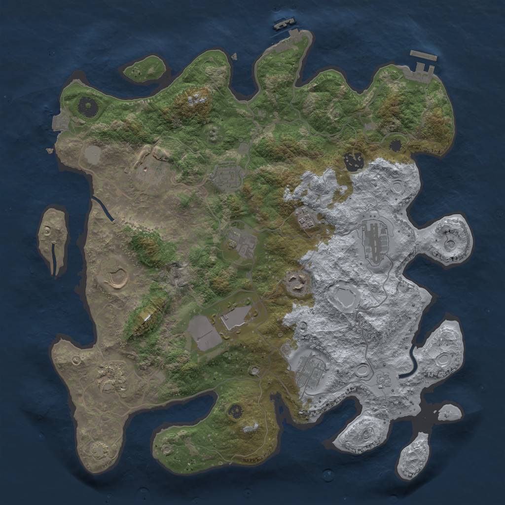 Rust Map: Procedural Map, Size: 3750, Seed: 81840723, 19 Monuments