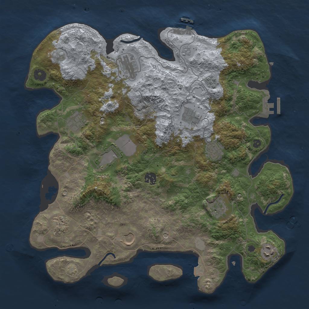 Rust Map: Procedural Map, Size: 3750, Seed: 38194030, 19 Monuments