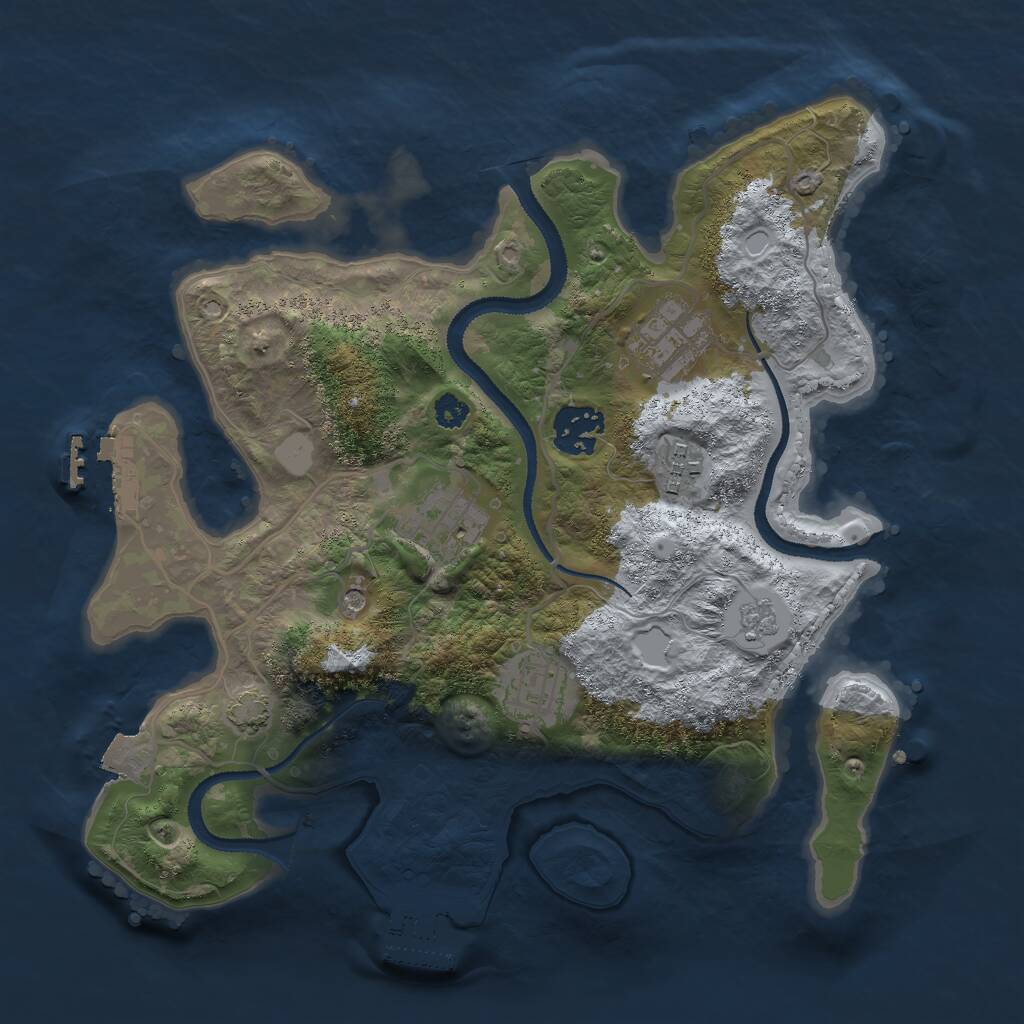 Rust Map: Procedural Map, Size: 3000, Seed: 27073081, 11 Monuments