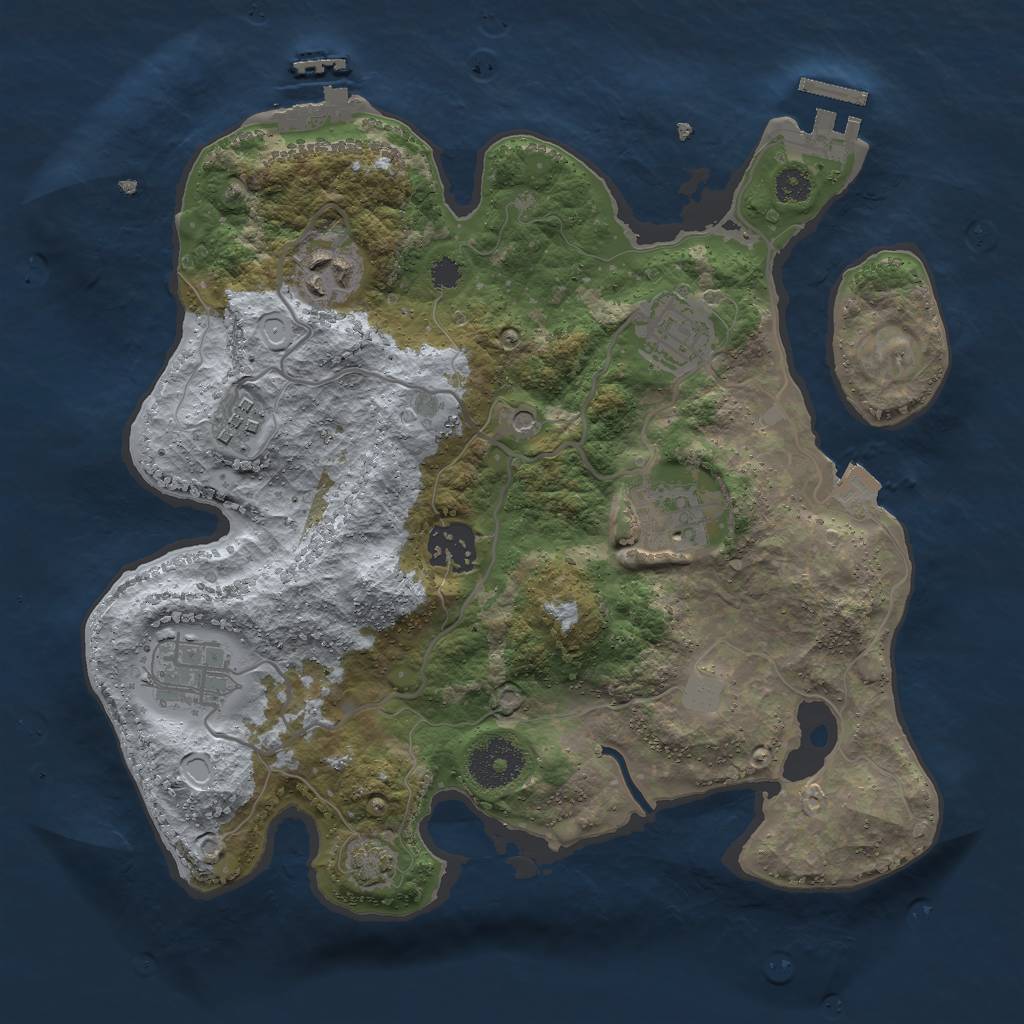 Rust Map: Procedural Map, Size: 3000, Seed: 612938, 13 Monuments