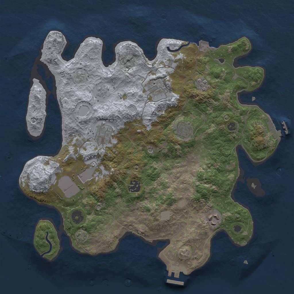 Rust Map: Procedural Map, Size: 3500, Seed: 31325099, 15 Monuments