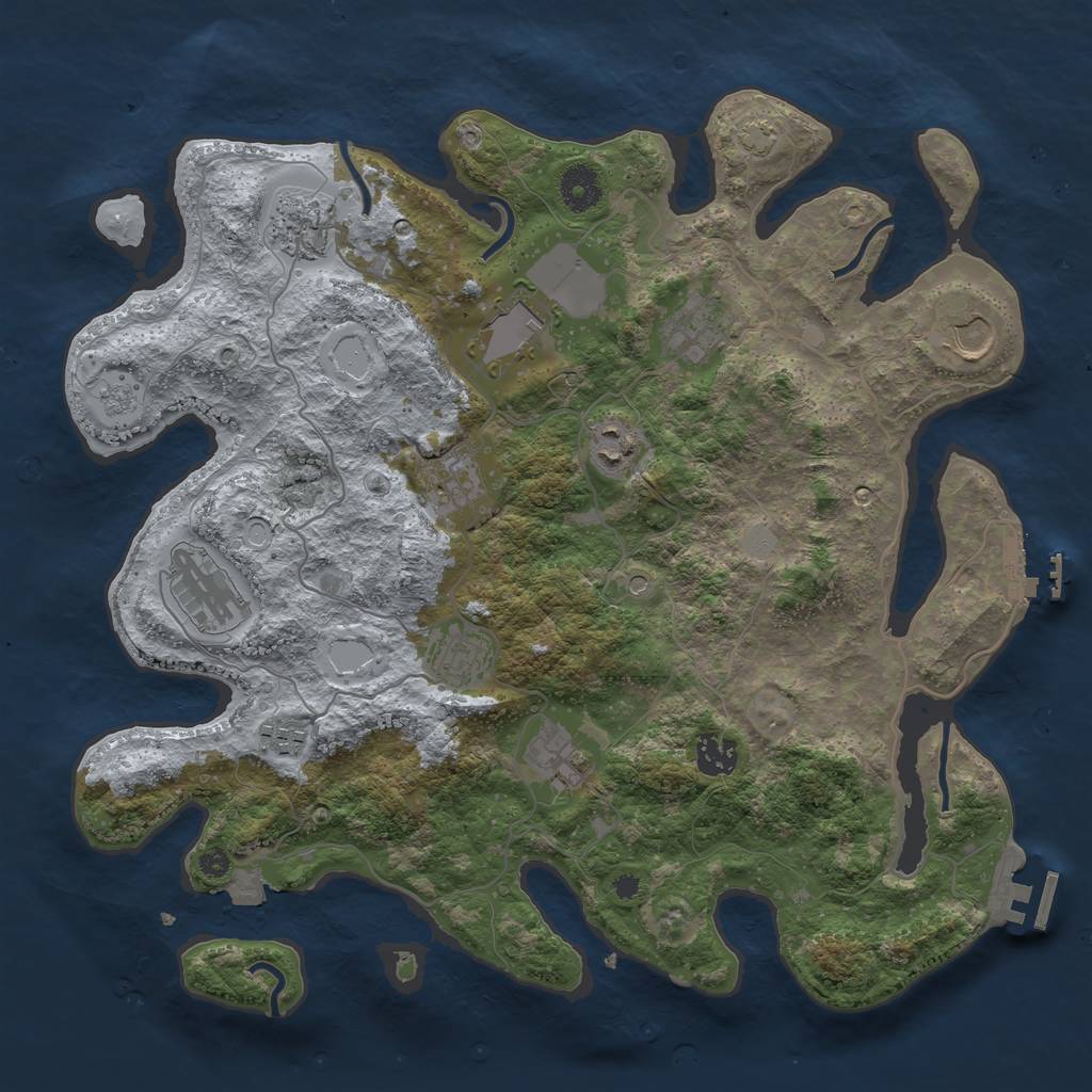 Rust Map: Procedural Map, Size: 3750, Seed: 84170391, 19 Monuments