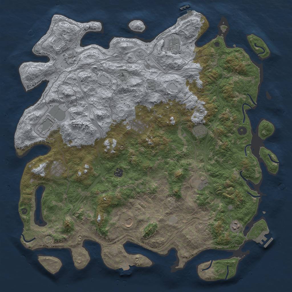 Rust Map: Procedural Map, Size: 4860, Seed: 872988954, 19 Monuments