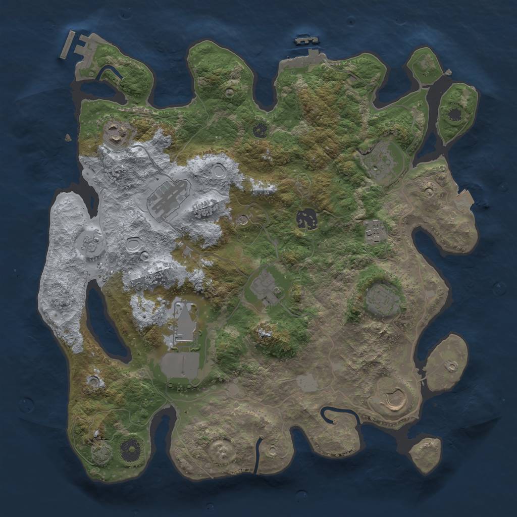 Rust Map: Procedural Map, Size: 3550, Seed: 89375, 17 Monuments