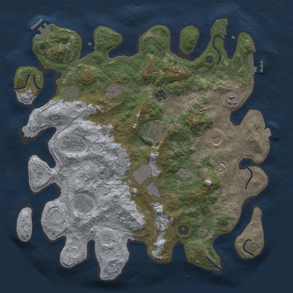 Rust Map: Procedural Map, Size: 4000, Seed: 29727, 19 Monuments