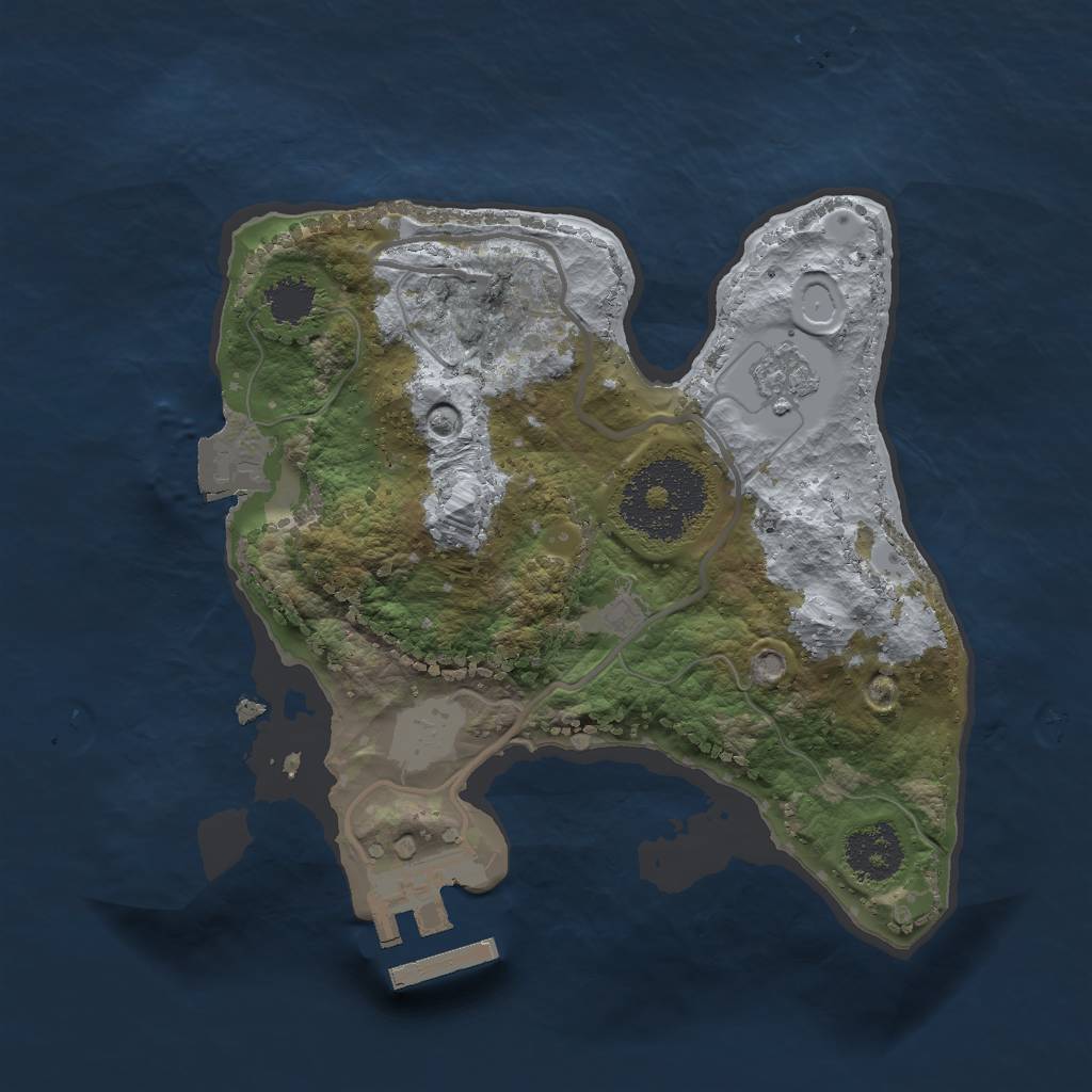 Rust Map: Procedural Map, Size: 2000, Seed: 772182235, 5 Monuments