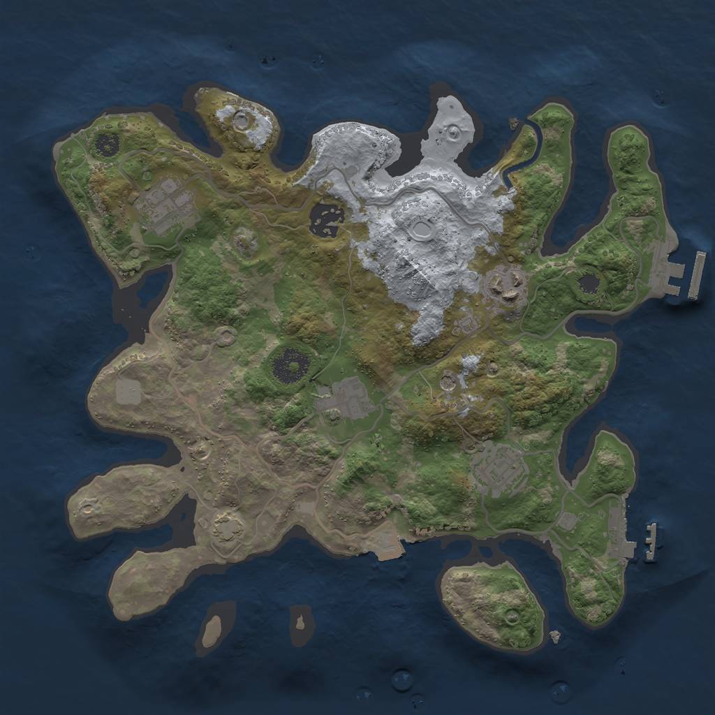 Rust Map: Procedural Map, Size: 3000, Seed: 278341171, 12 Monuments