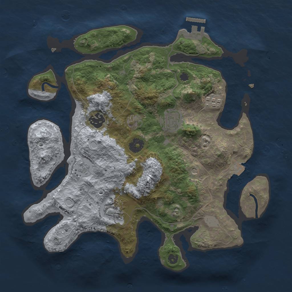 Rust Map: Procedural Map, Size: 3000, Seed: 50455042, 10 Monuments
