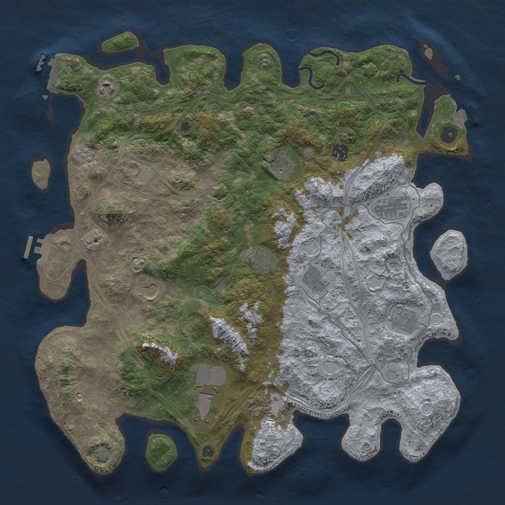 Rust Map: Procedural Map, Size: 4500, Seed: 73311, 19 Monuments