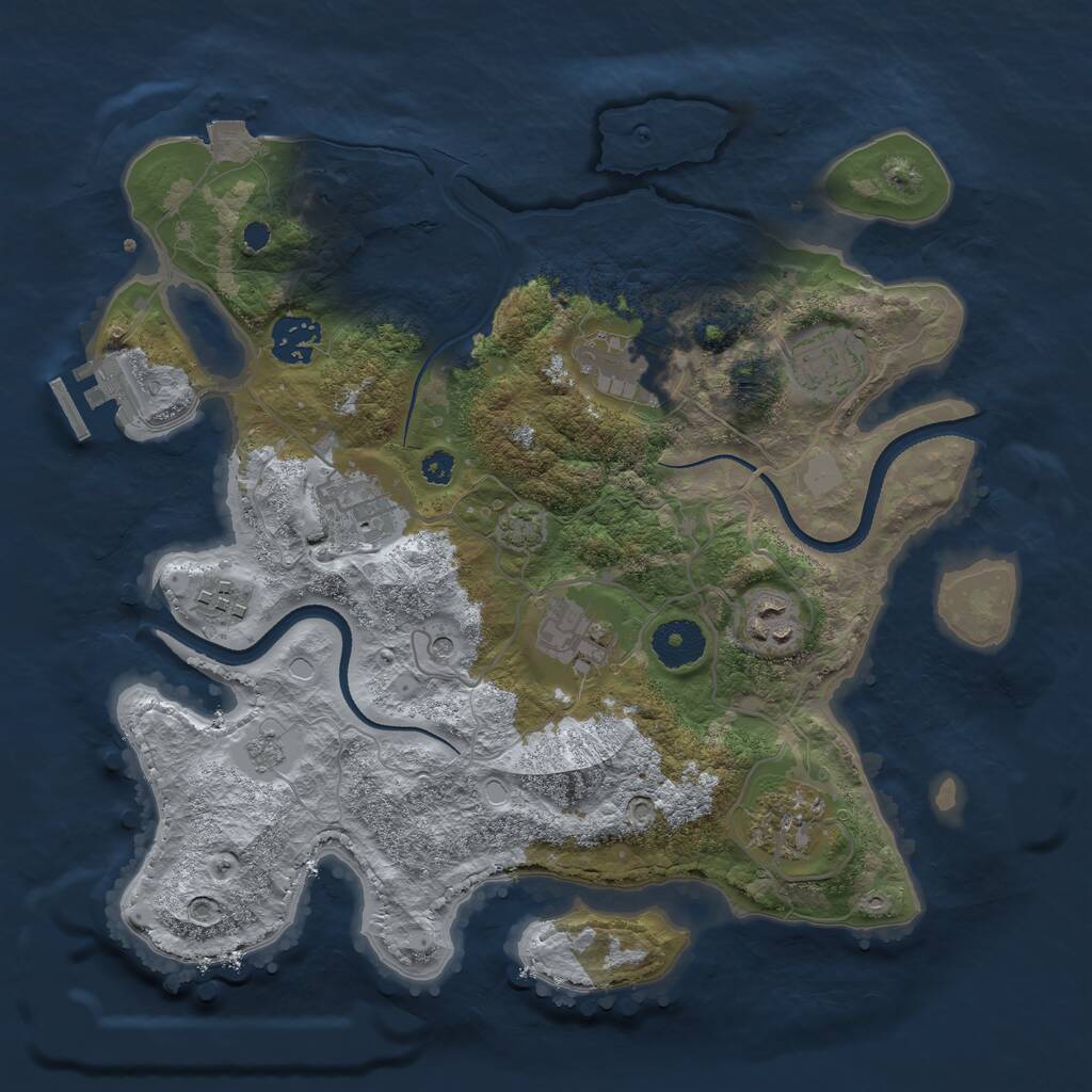 Rust Map: Procedural Map, Size: 3300, Seed: 13826, 13 Monuments