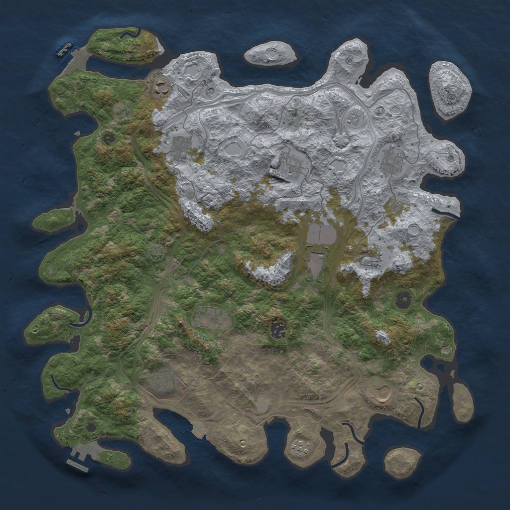 Rust Map: Procedural Map, Size: 4500, Seed: 202740348, 19 Monuments