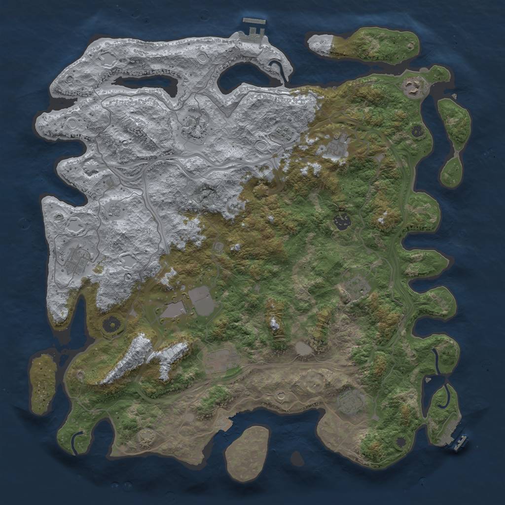 Rust Map: Procedural Map, Size: 4500, Seed: 1665394958, 18 Monuments