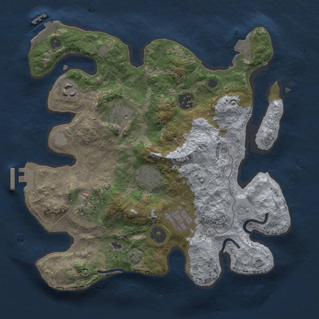 Rust Map: Procedural Map, Size: 3000, Seed: 19402, 14 Monuments