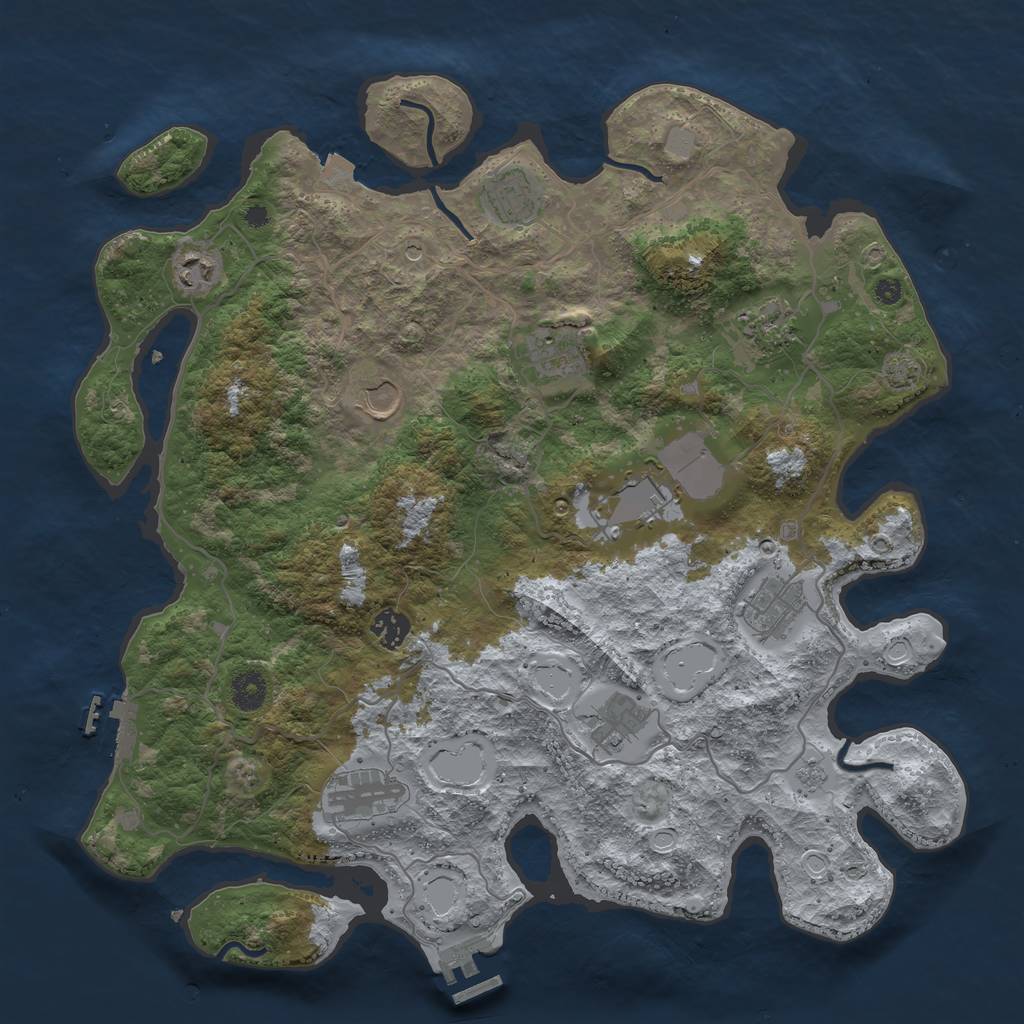 Rust Map: Procedural Map, Size: 4000, Seed: 5341234, 18 Monuments