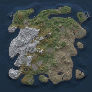 Thumbnail Rust Map: Procedural Map, Size: 3500, Seed: 1741956262, 17 Monuments