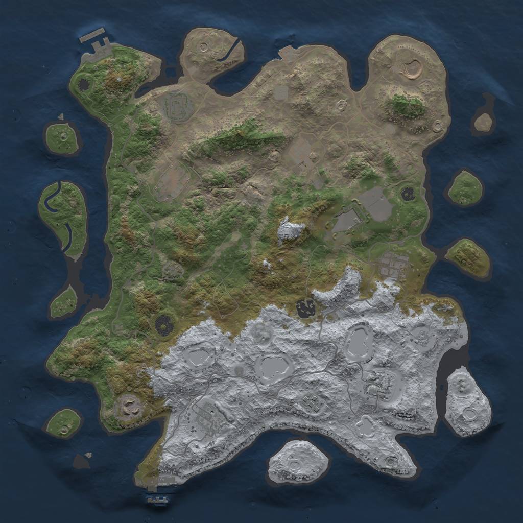 Rust Map: Procedural Map, Size: 4000, Seed: 1112840756, 19 Monuments