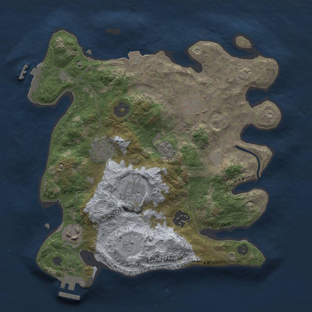 Rust Map: Procedural Map, Size: 3000, Seed: 20429, 13 Monuments