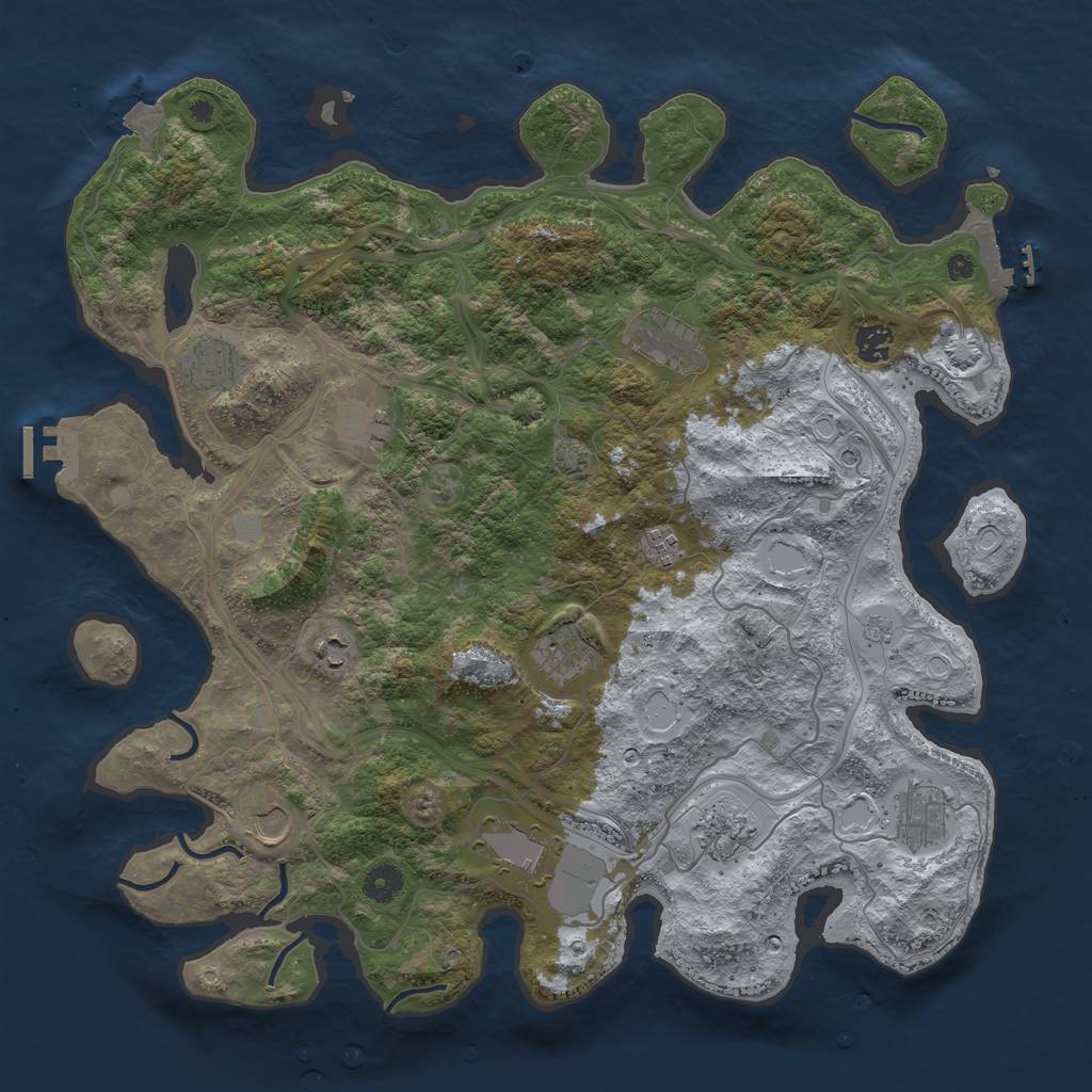 Rust Map: Procedural Map, Size: 4250, Seed: 416285710, 19 Monuments