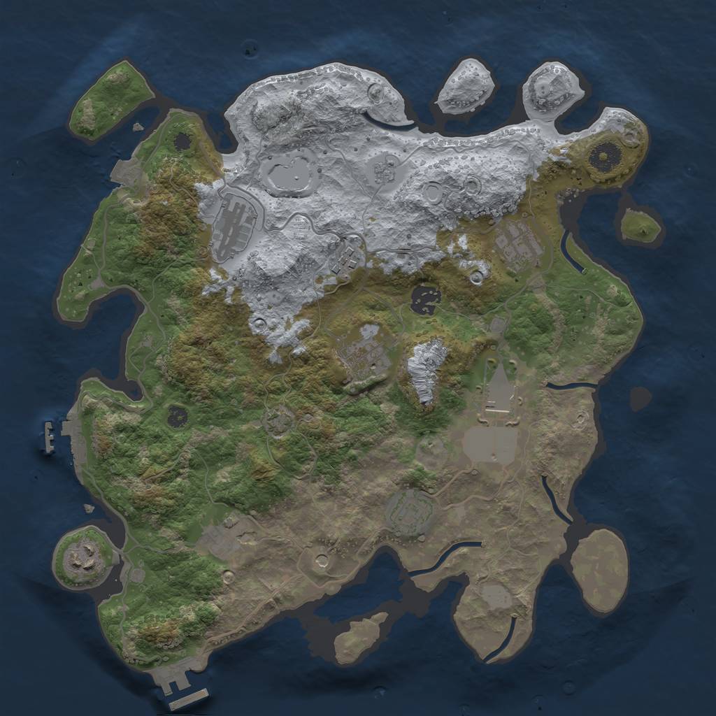 Rust Map: Procedural Map, Size: 3550, Seed: 15529404, 17 Monuments