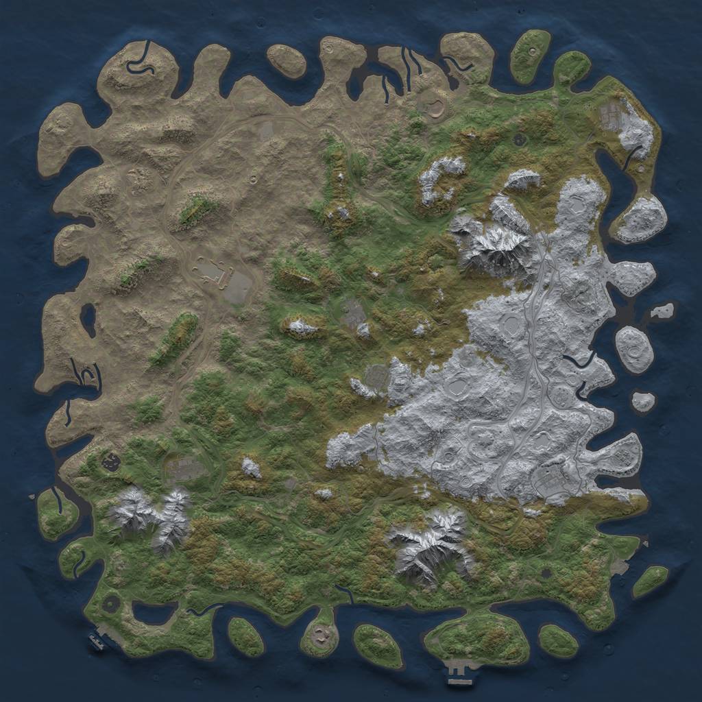 Rust Map: Procedural Map, Size: 6000, Seed: 556530309, 19 Monuments