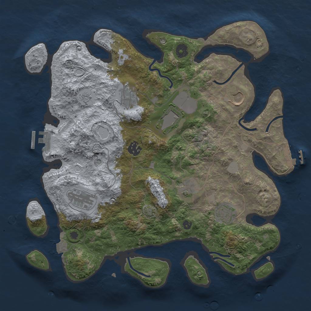Rust Map: Procedural Map, Size: 3500, Seed: 1826336442, 15 Monuments