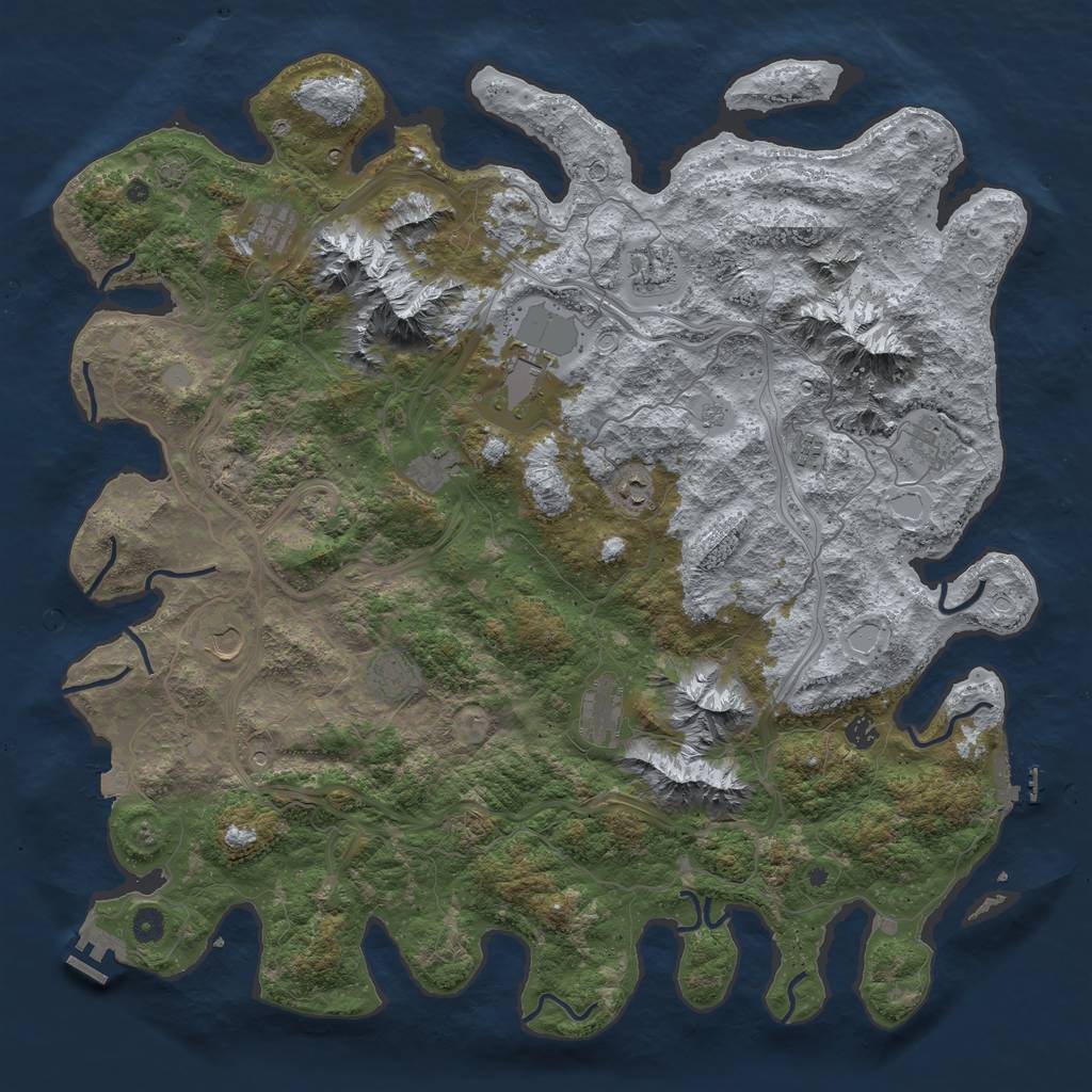 Rust Map: Procedural Map, Size: 5000, Seed: 732028151, 19 Monuments