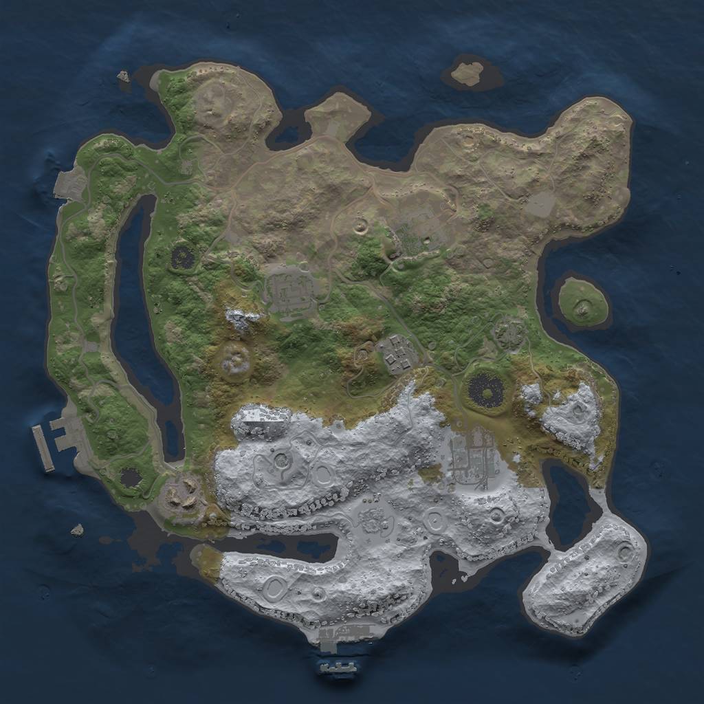Rust Map: Procedural Map, Size: 3000, Seed: 639192, 13 Monuments