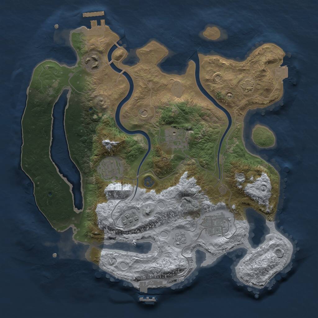 Rust Map: Procedural Map, Size: 3000, Seed: 639192, 11 Monuments