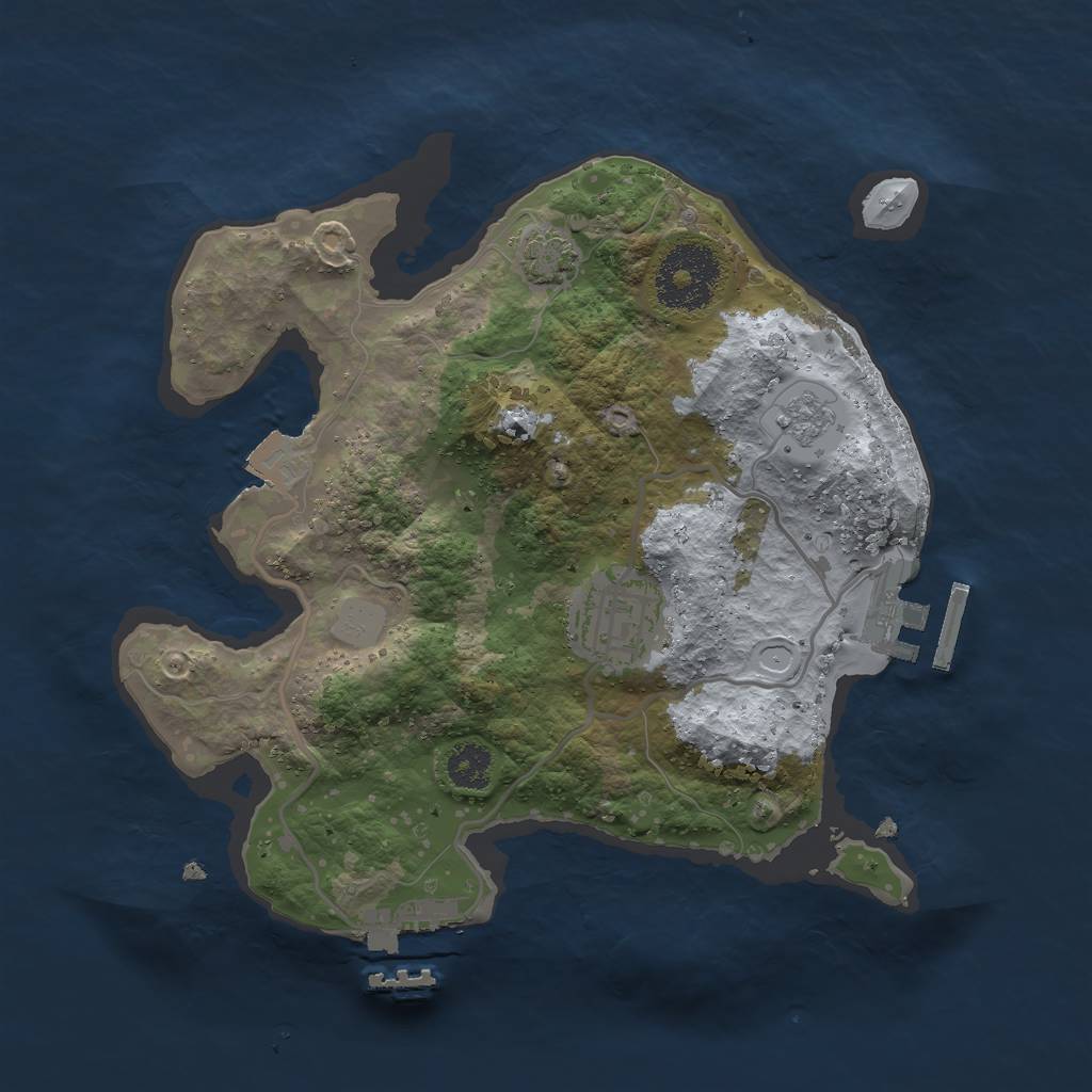 Rust Map: Procedural Map, Size: 2500, Seed: 290006848, 8 Monuments