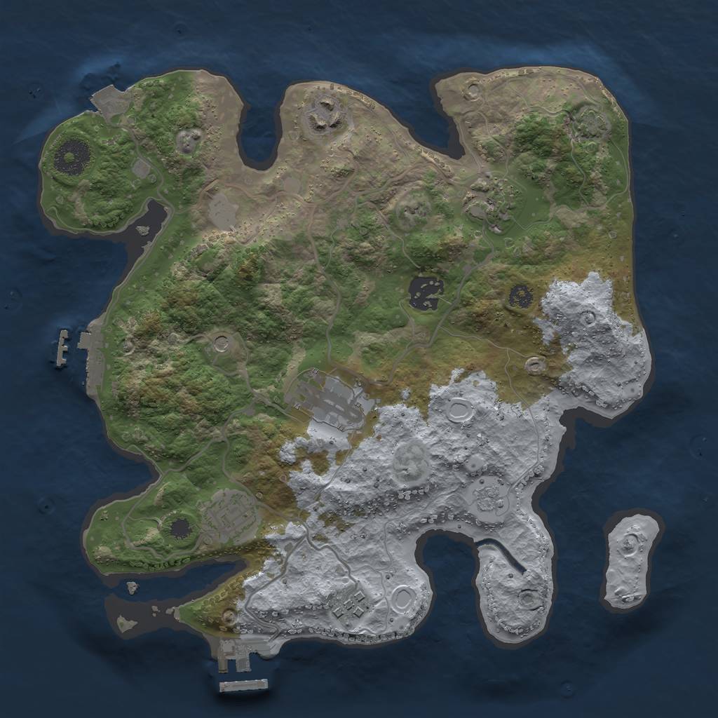 Rust Map: Procedural Map, Size: 3000, Seed: 41746100, 14 Monuments