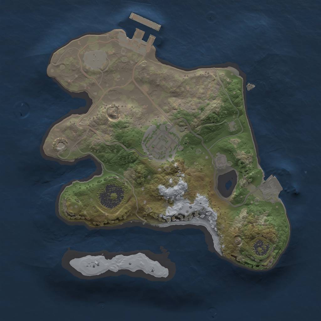 Rust Map: Procedural Map, Size: 2000, Seed: 579304639, 5 Monuments