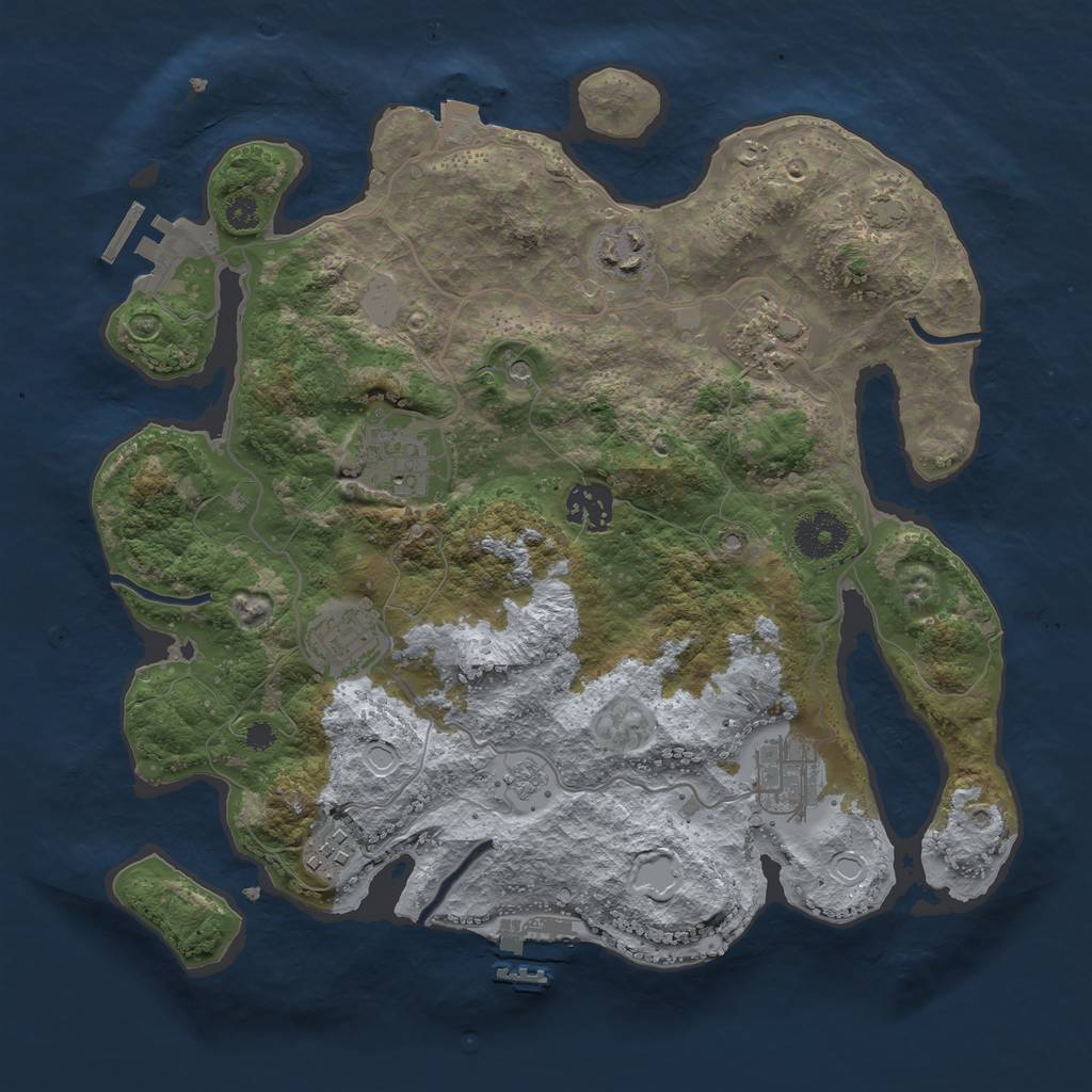 Rust Map: Procedural Map, Size: 3300, Seed: 624991109, 15 Monuments