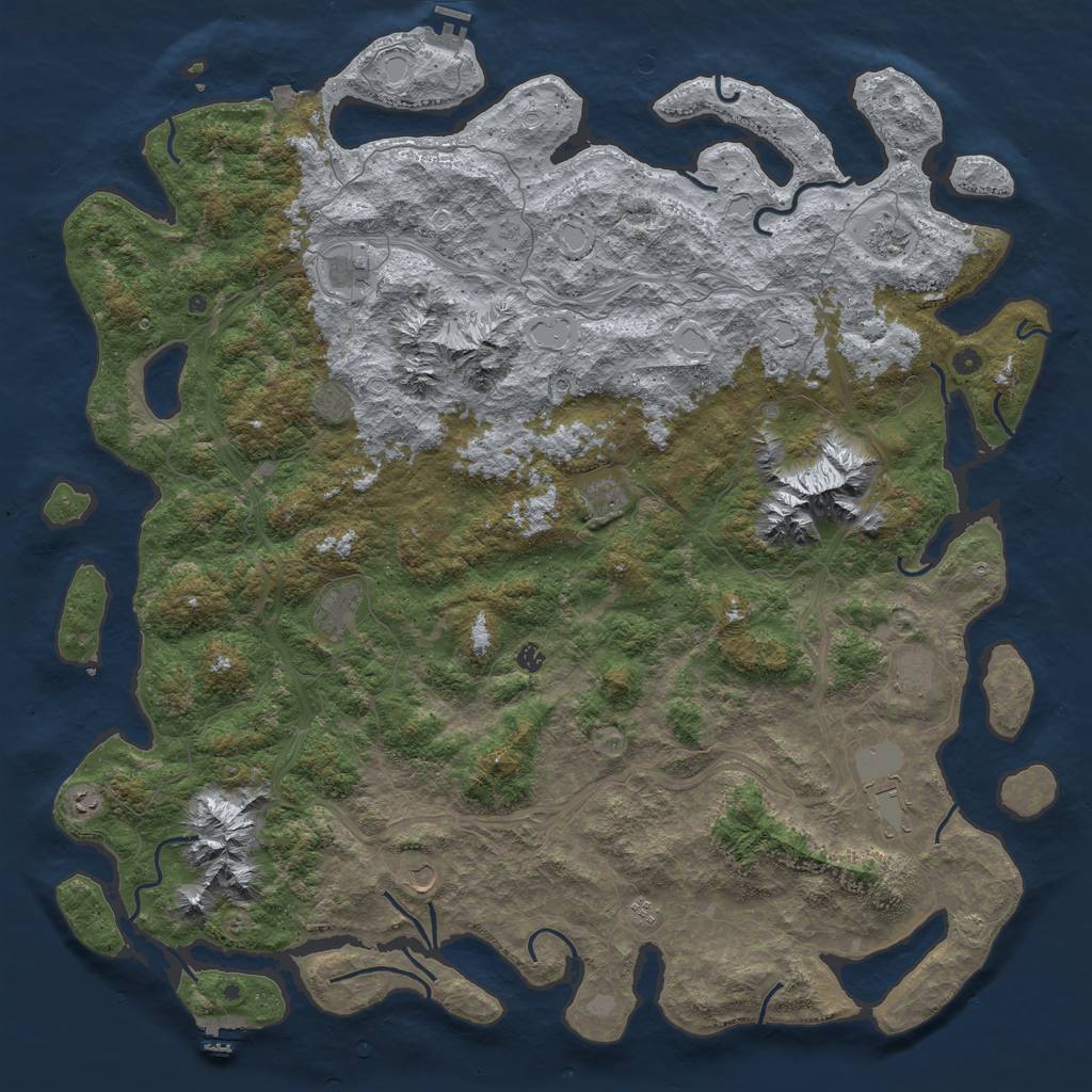 Rust Map: Procedural Map, Size: 6000, Seed: 1934567899, 19 Monuments