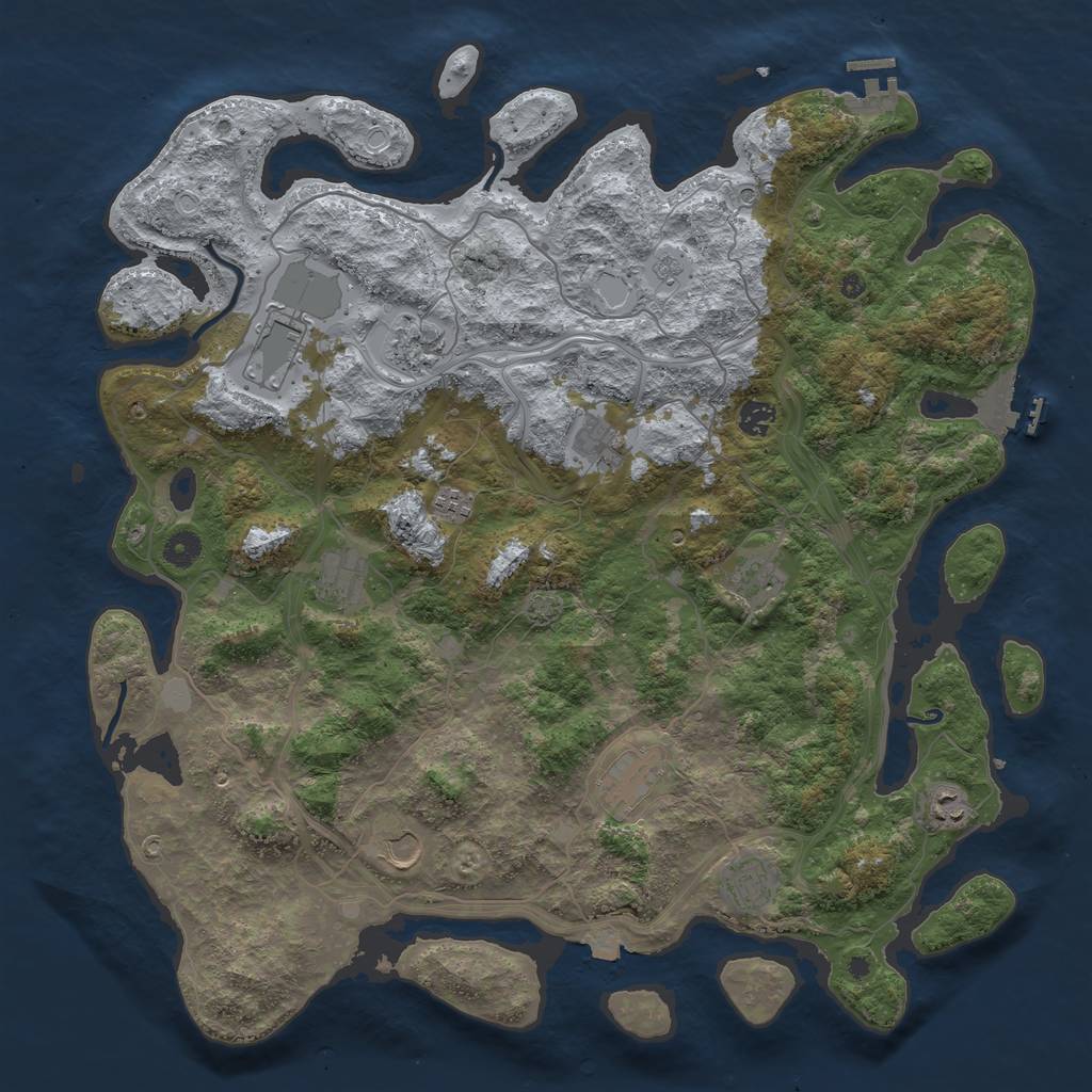 Rust Map: Procedural Map, Size: 4500, Seed: 88733432, 19 Monuments