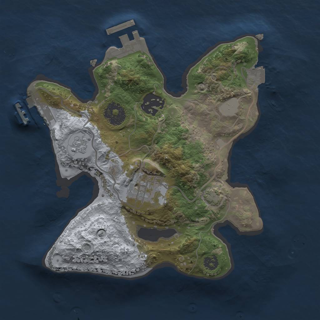 Rust Map: Procedural Map, Size: 2200, Seed: 1942454145, 9 Monuments