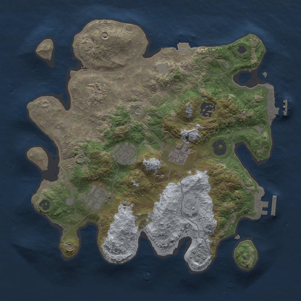 Rust Map: Procedural Map, Size: 3000, Seed: 88451, 14 Monuments
