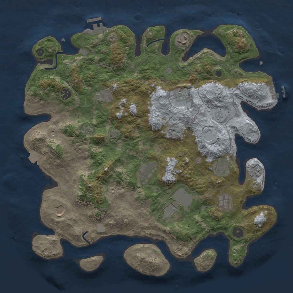 Rust Map: Procedural Map, Size: 4000, Seed: 276076061, 18 Monuments
