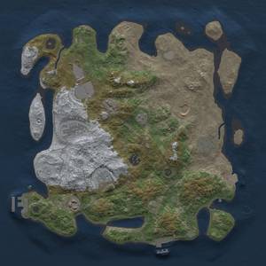 Thumbnail Rust Map: Procedural Map, Size: 3600, Seed: 327862089, 16 Monuments