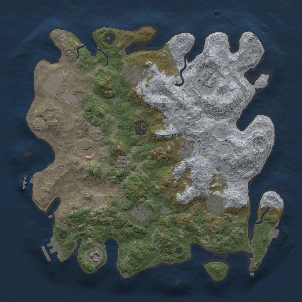Rust Map: Procedural Map, Size: 3800, Seed: 467128, 18 Monuments