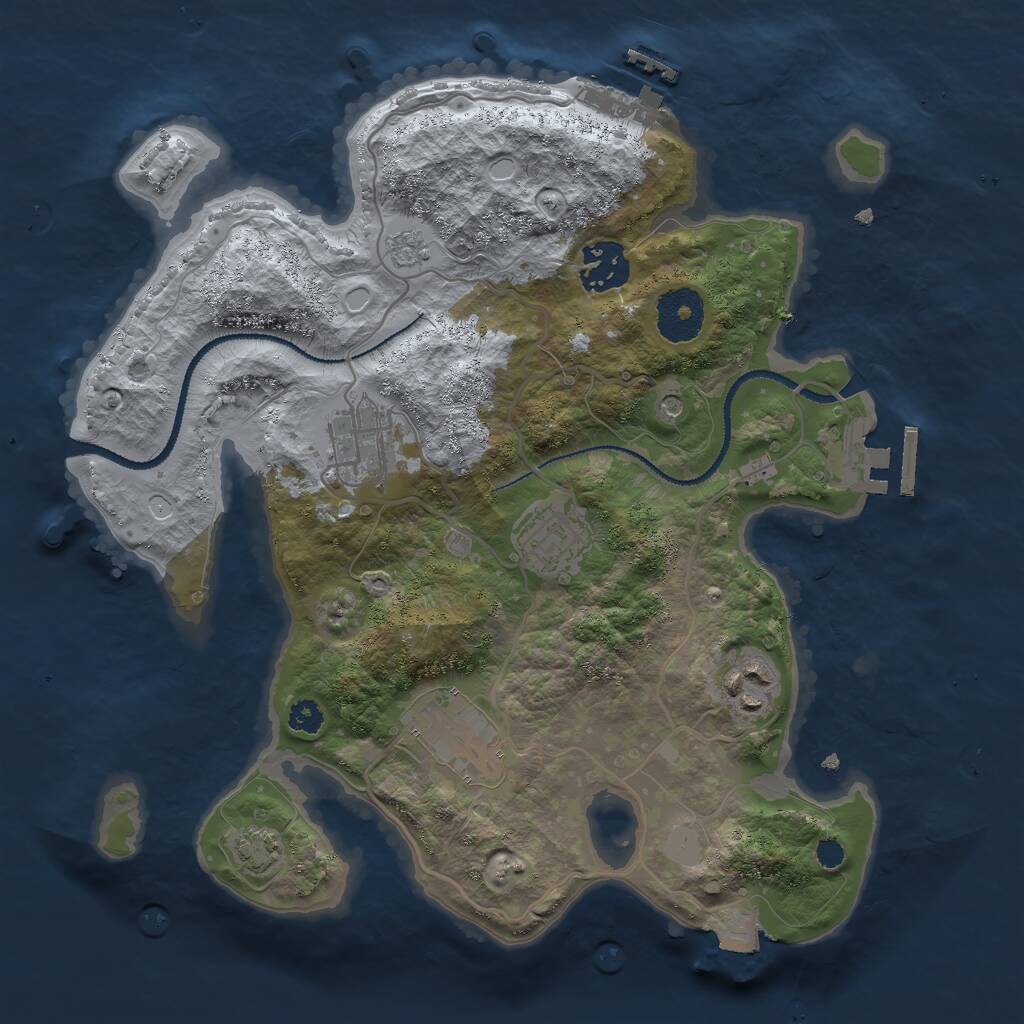 Rust Map: Procedural Map, Size: 3000, Seed: 240457793, 11 Monuments