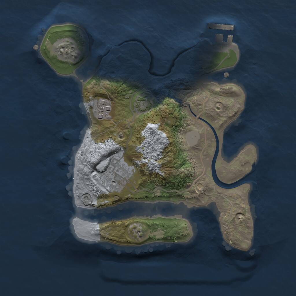 Rust Map: Procedural Map, Size: 2300, Seed: 777858227, 5 Monuments