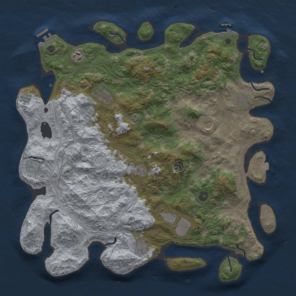 Rust Map: Procedural Map, Size: 4500, Seed: 228234093, 19 Monuments