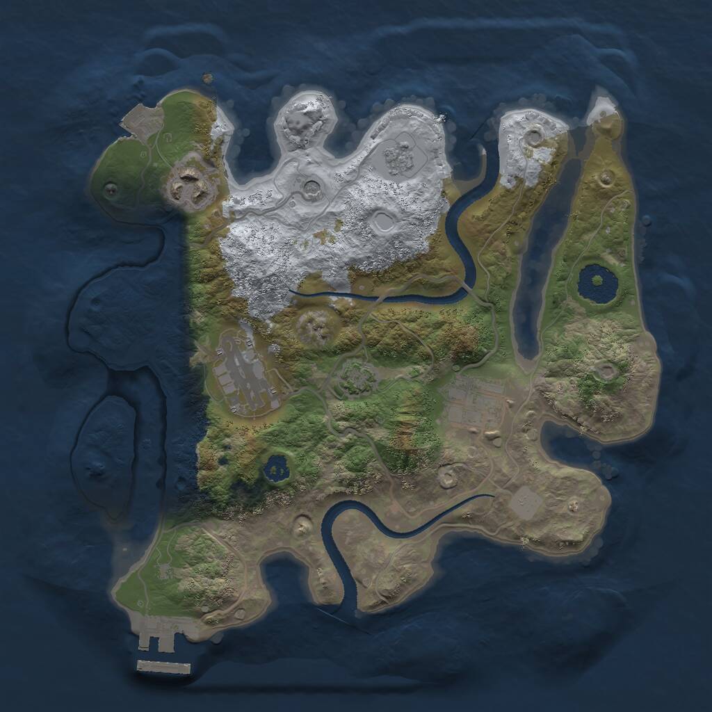 Rust Map: Procedural Map, Size: 2700, Seed: 648272, 8 Monuments