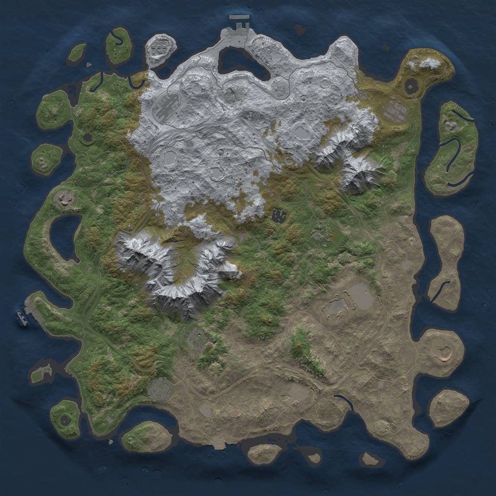 Rust Map: Procedural Map, Size: 5000, Seed: 1690723249, 19 Monuments