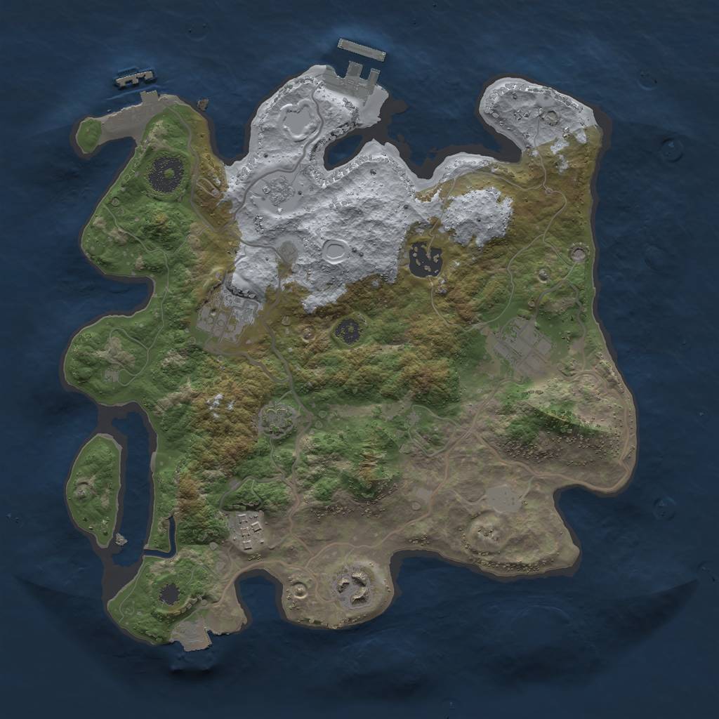 Rust Map: Procedural Map, Size: 3000, Seed: 648272, 12 Monuments
