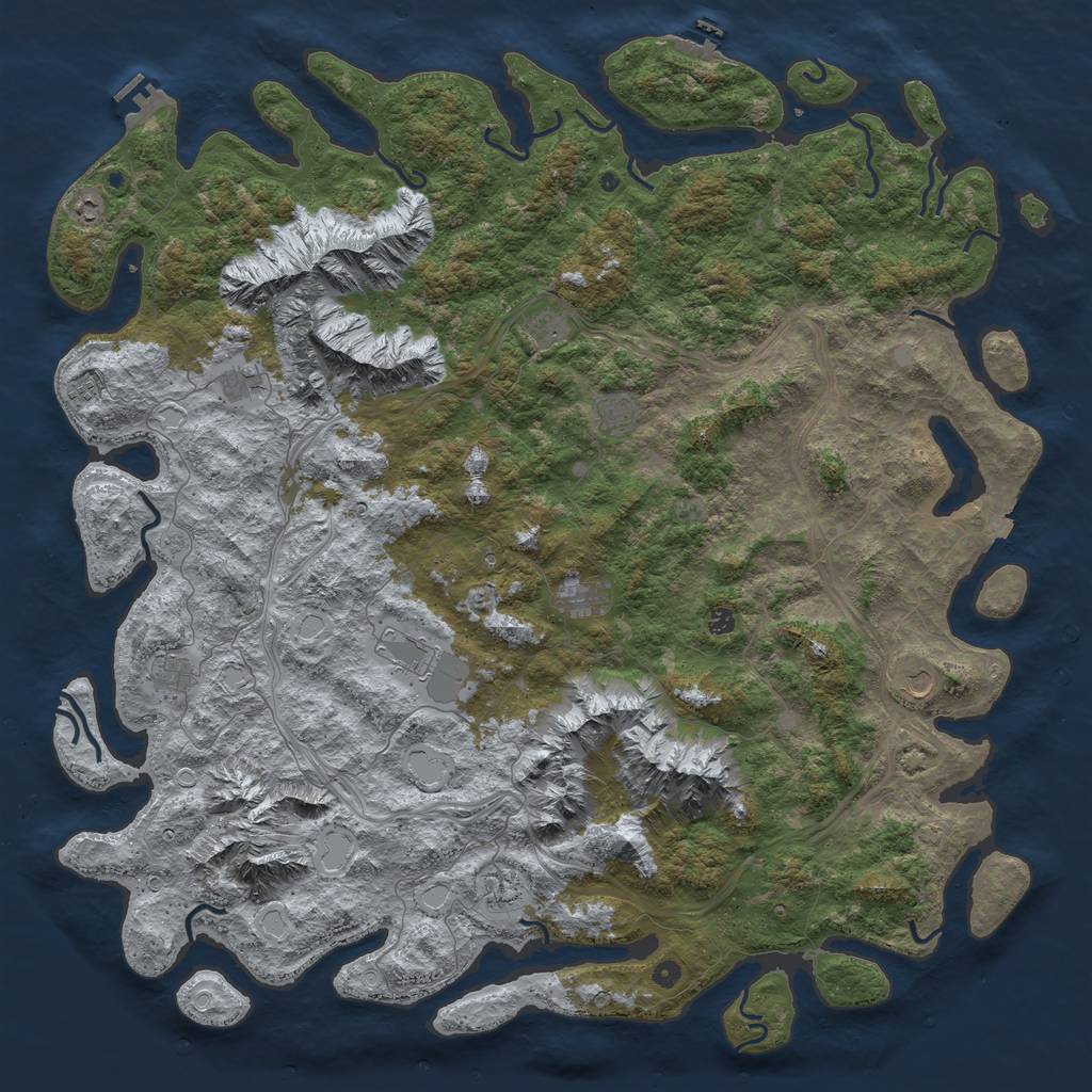Rust Map: Procedural Map, Size: 6000, Seed: 26638, 19 Monuments