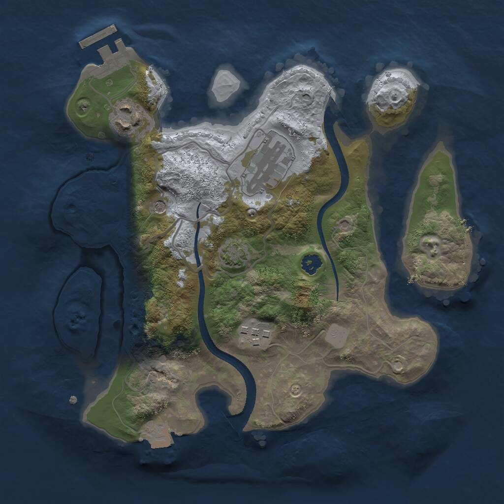 Rust Map: Procedural Map, Size: 2550, Seed: 648272, 7 Monuments