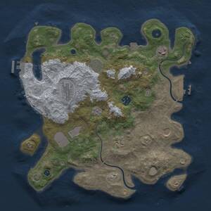 Thumbnail Rust Map: Procedural Map, Size: 3500, Seed: 298243533, 14 Monuments