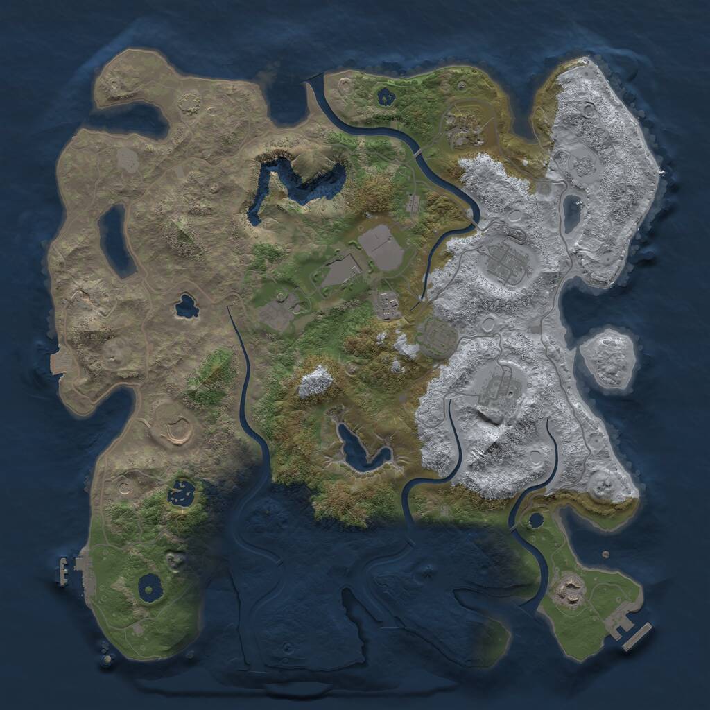 Rust Map: Procedural Map, Size: 4000, Seed: 590959095, 16 Monuments